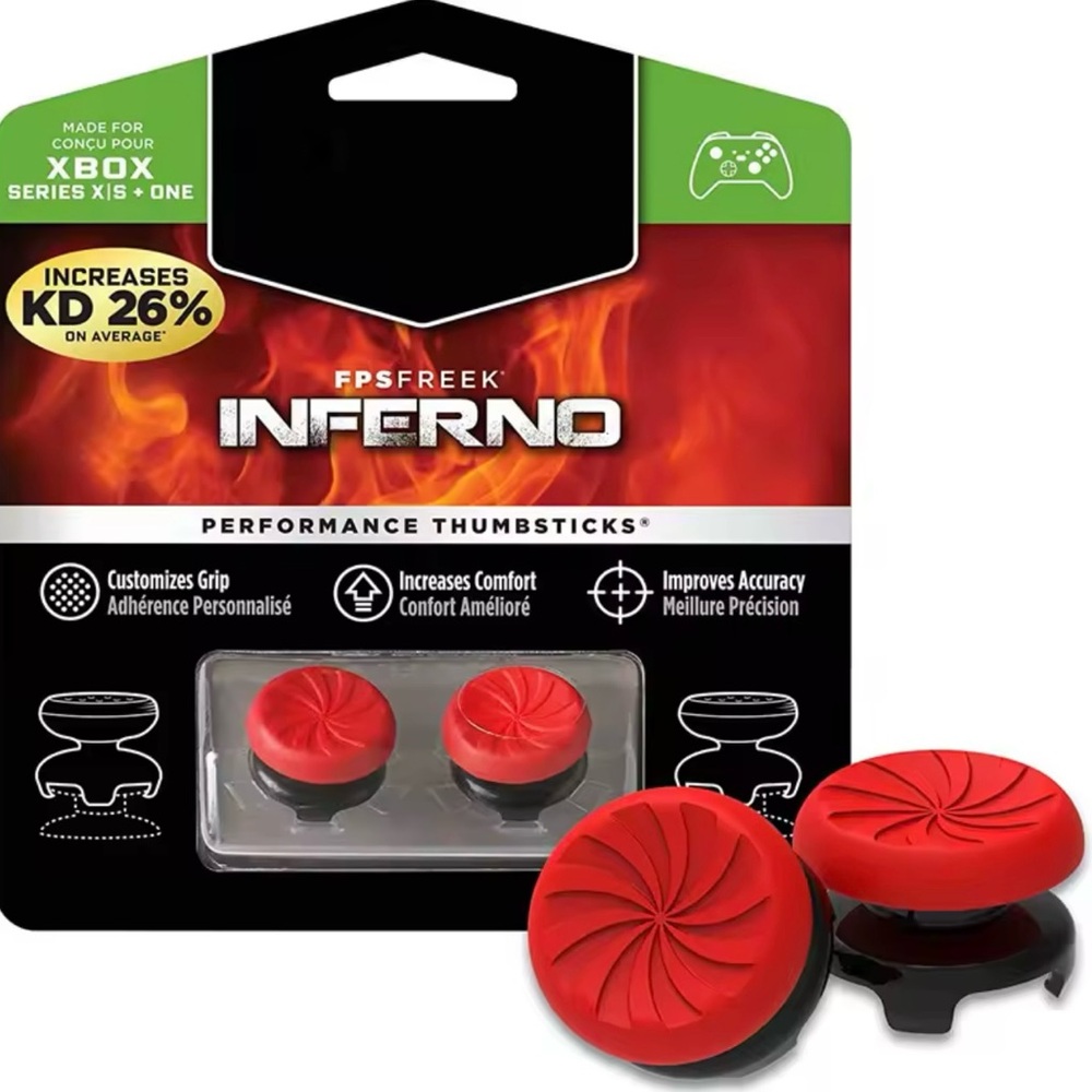 FPS Kontrol Freek Inferno Performance Thumbsticks - Red and Black